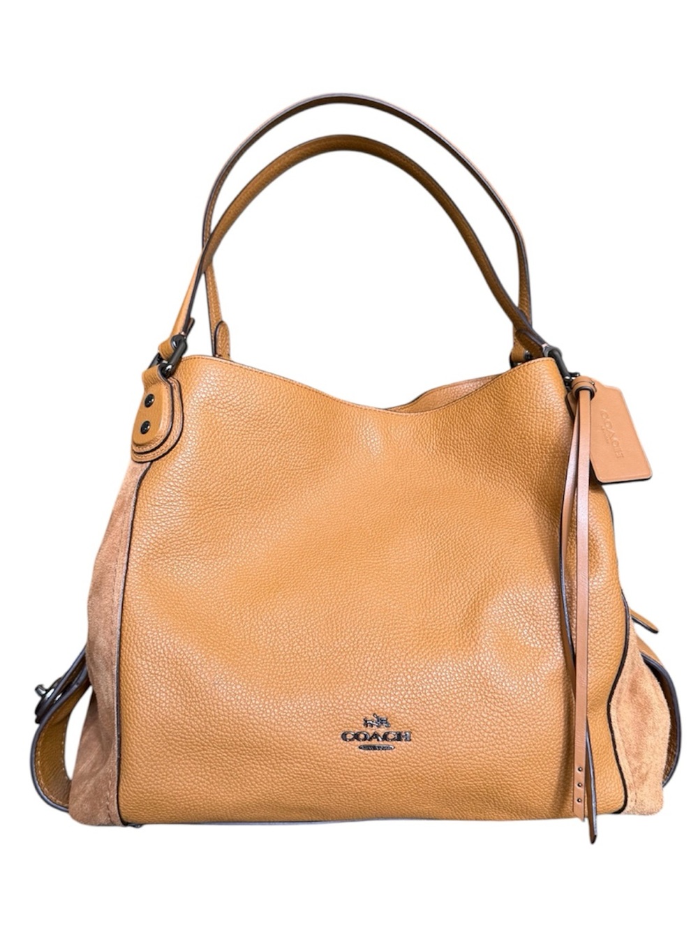 Coach Edie 31 Shoulder Bag Light Saddle Pebble Leather NEVER USED| Pristine